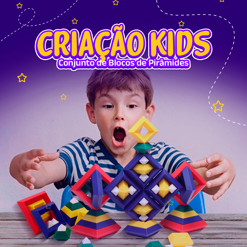 Criação Kids - Conjunto de Blocos de Piramides